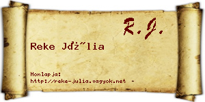 Reke Júlia névjegykártya